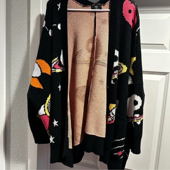 Dressed in LALA Black and Pink Cosmic Cardigan - Picture 7 of 8